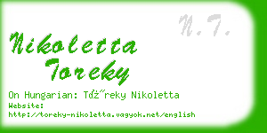 nikoletta toreky business card
